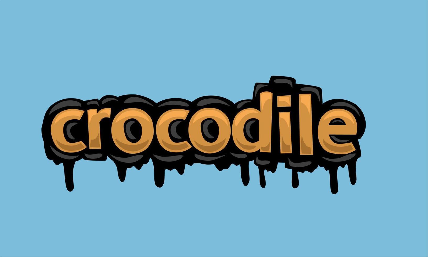 diseño vectorial de escritura de cocodrilo sobre fondo azul vector