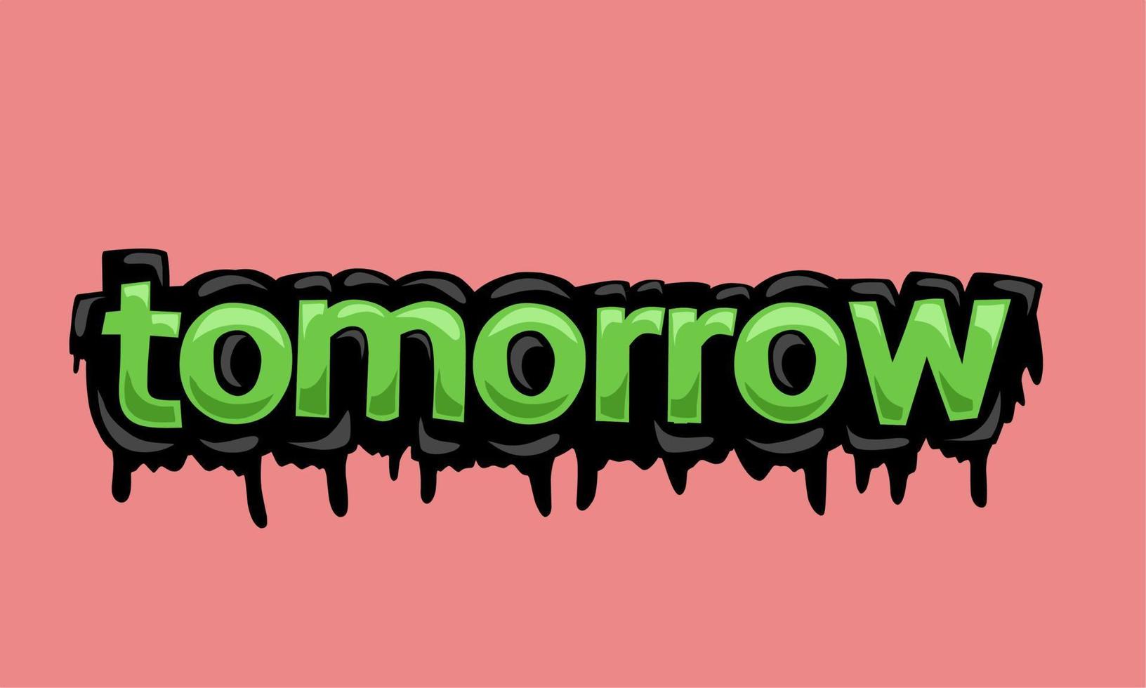 TOMORROW writing vector design on pink  background