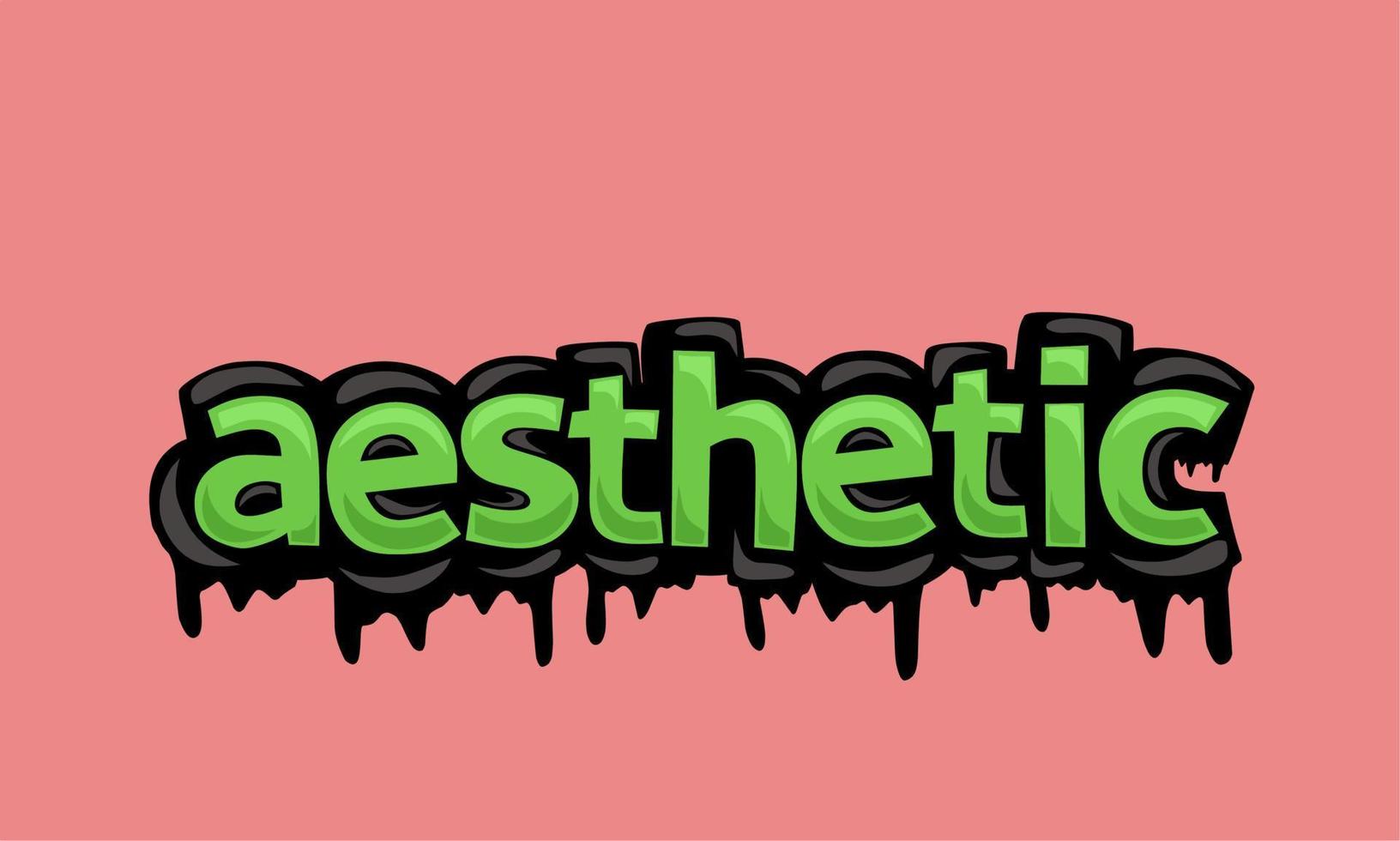 AESTHETIC writing vector design on pink background
