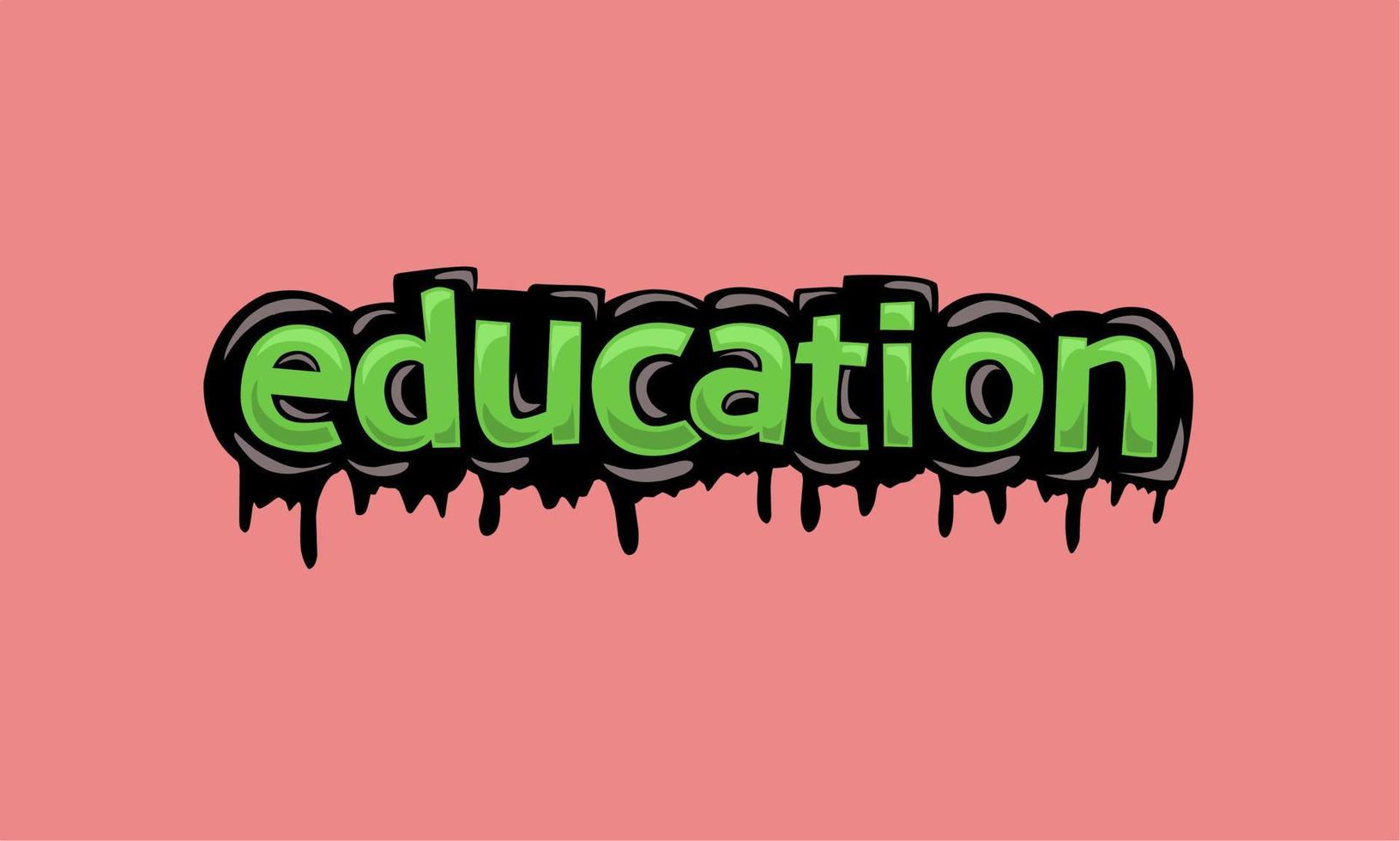 EDUCATION writing vector design on pink background