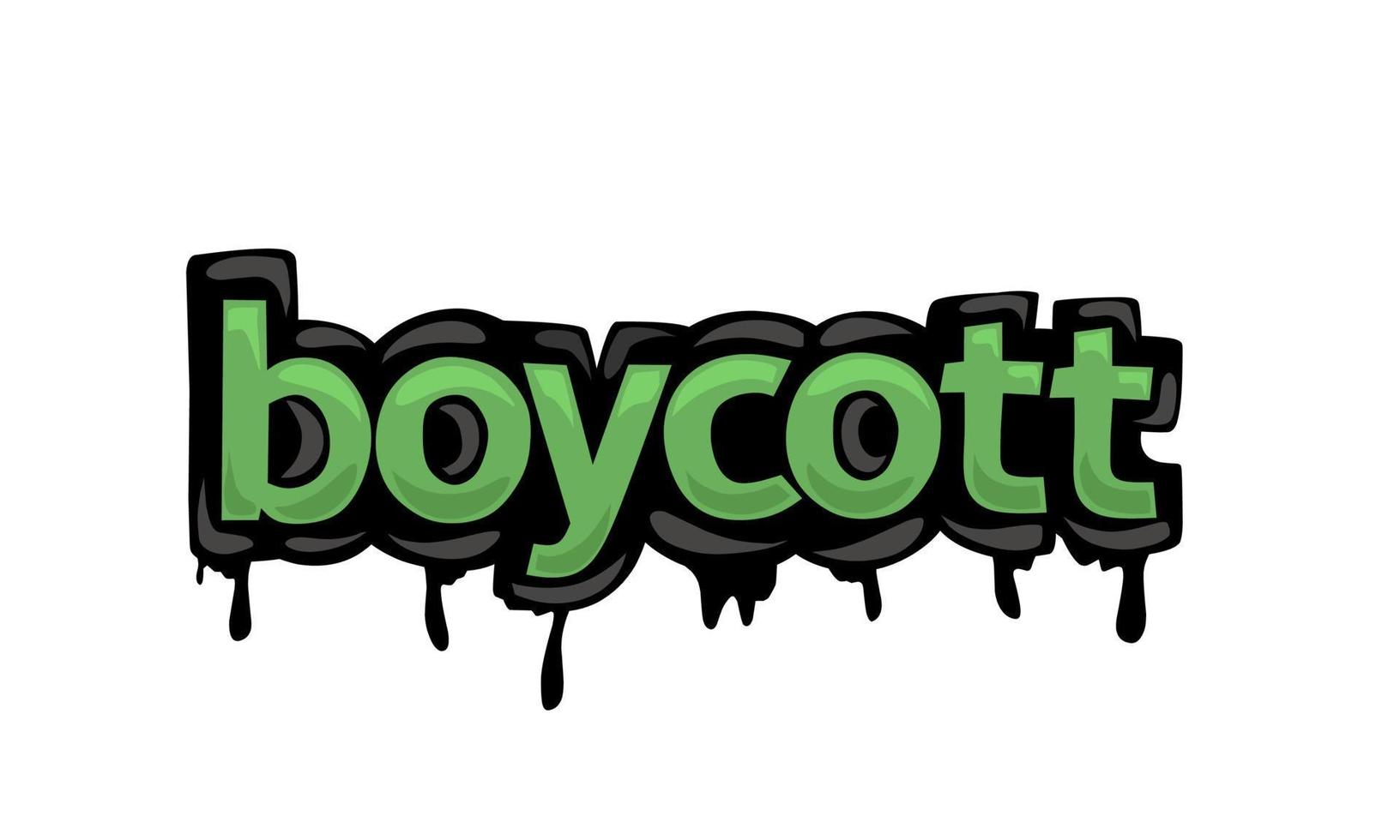 diseño vectorial de escritura de boicot sobre fondo blanco vector