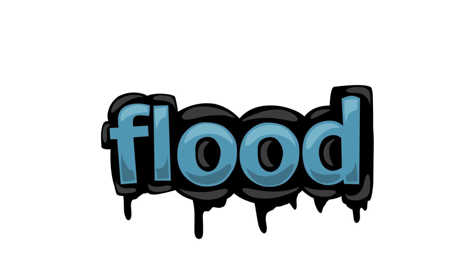 diseño de vector de escritura de inundación sobre fondo blanco