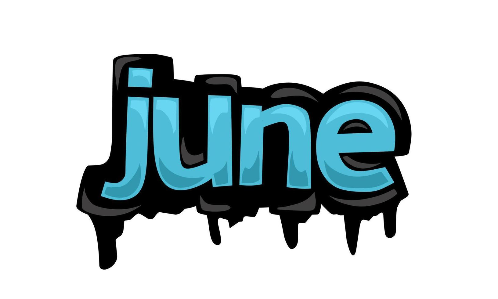 diseño de vector de escritura de junio sobre fondo blanco