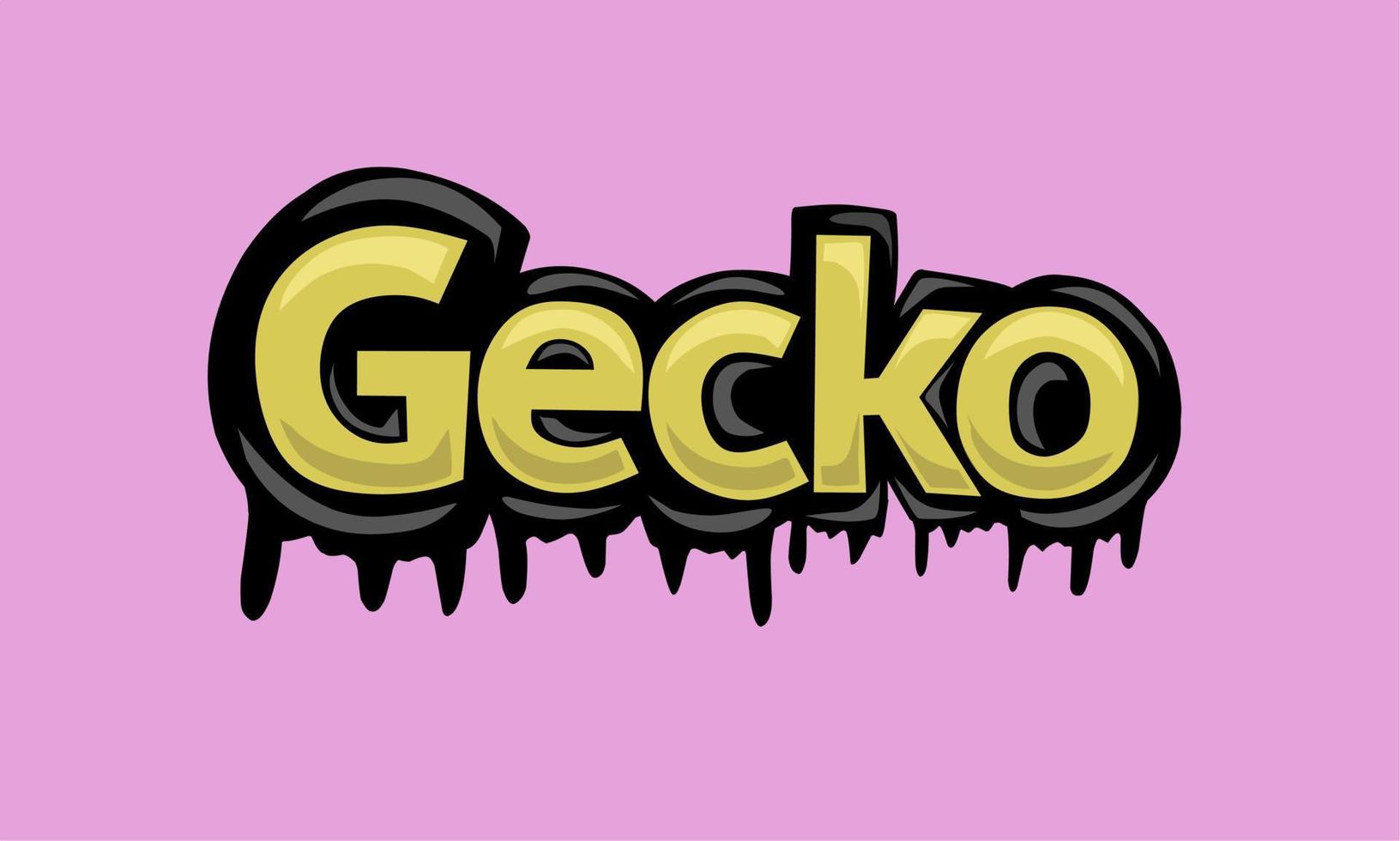 GECKO writing vector design on pink background