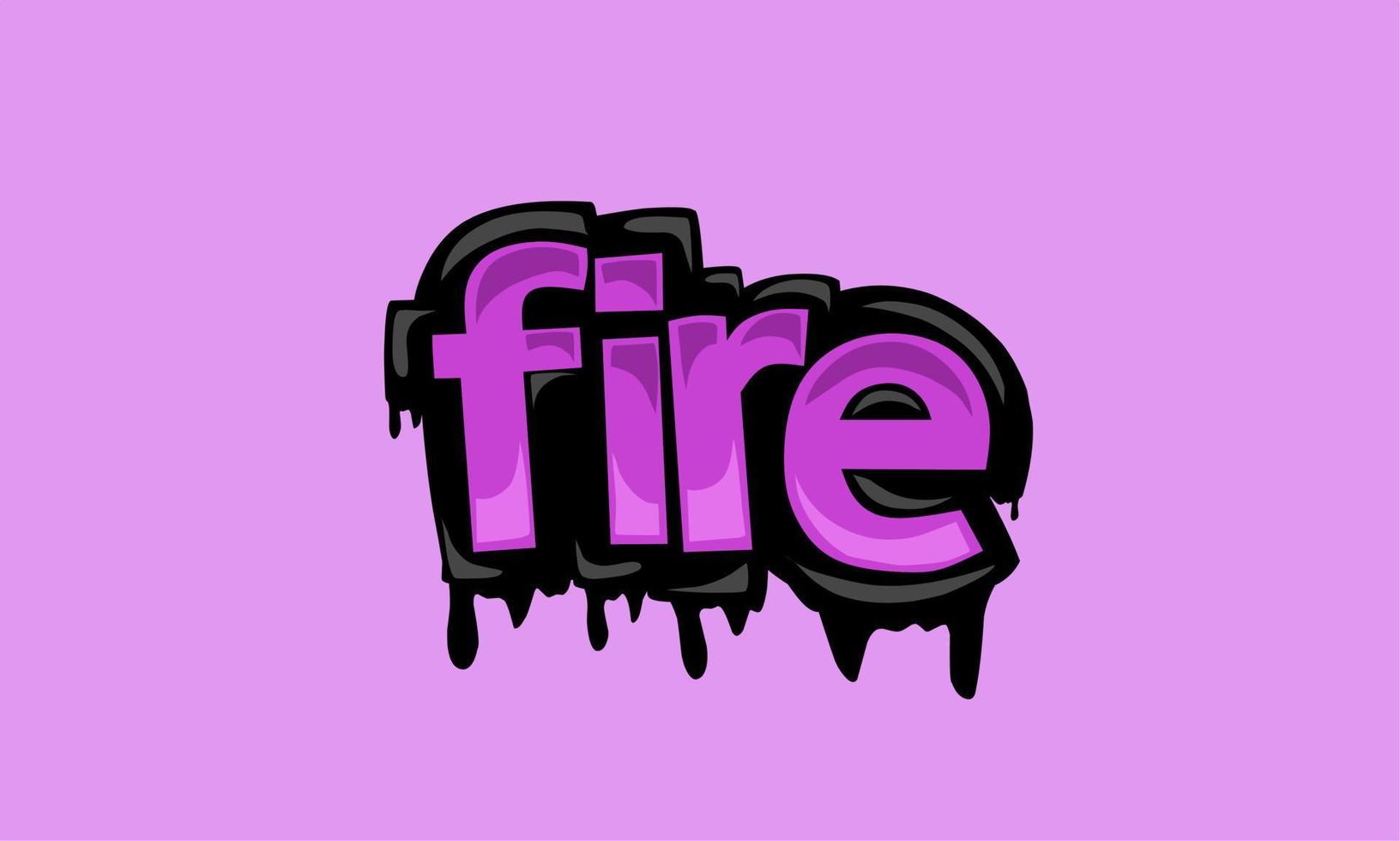 FIRE writing vector design on pink background