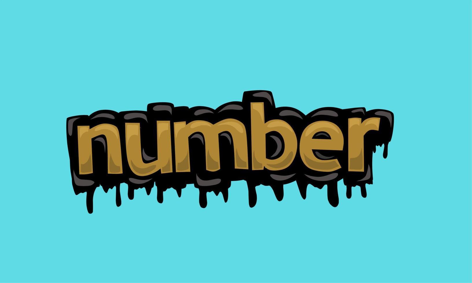 NUMBER writing vector design on blue background