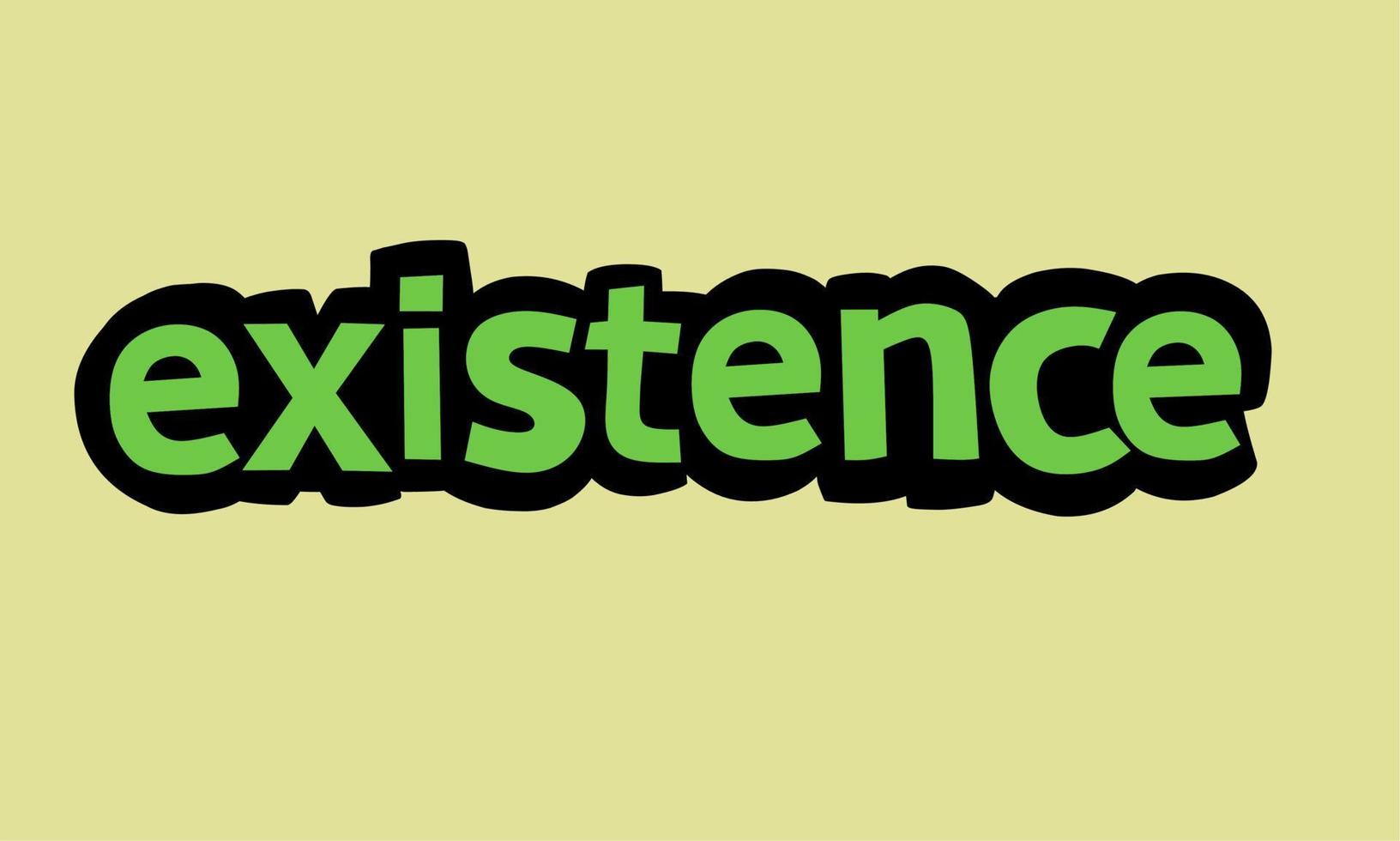 EXISTENCE writing vector design on yellow background