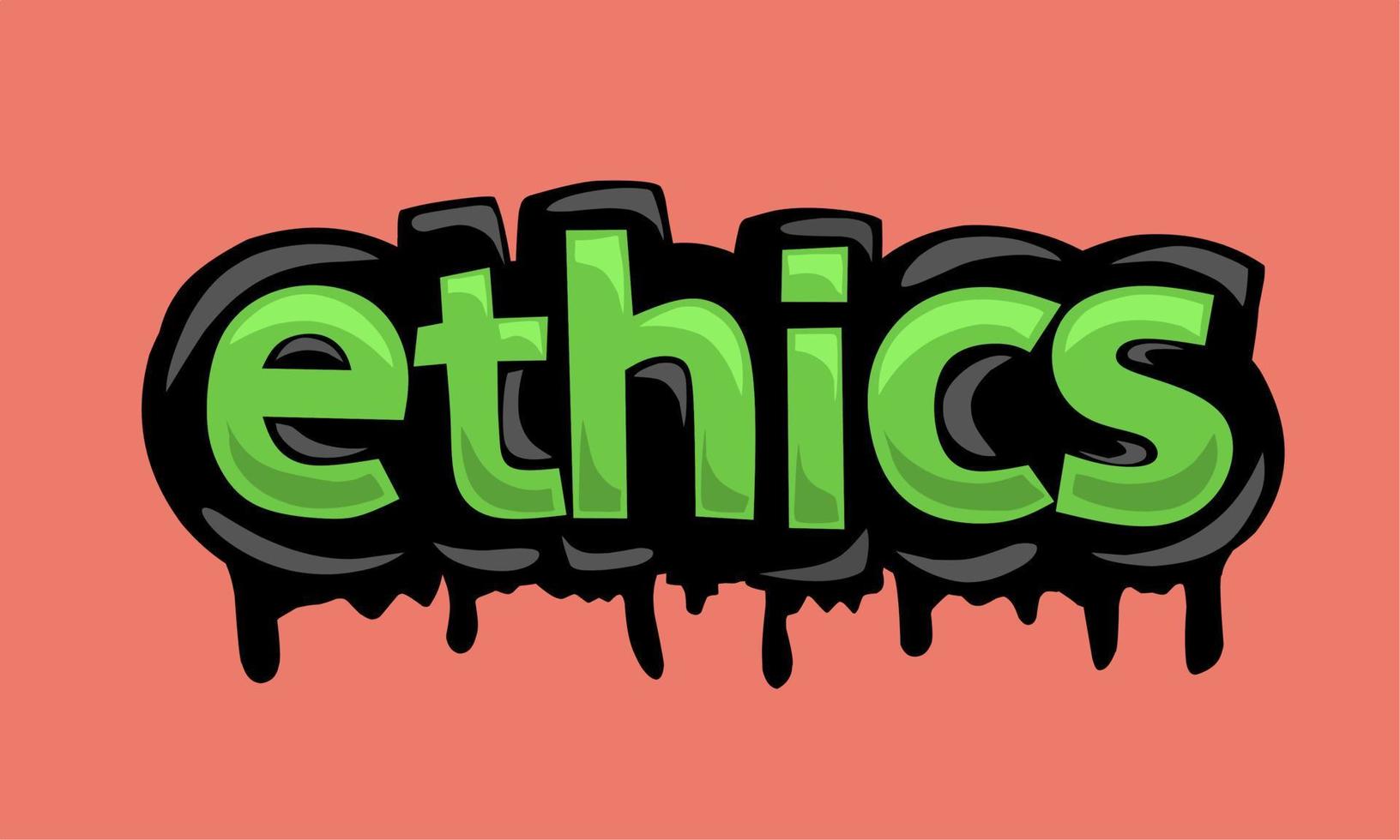 ETHICS writing vector design on pink  background