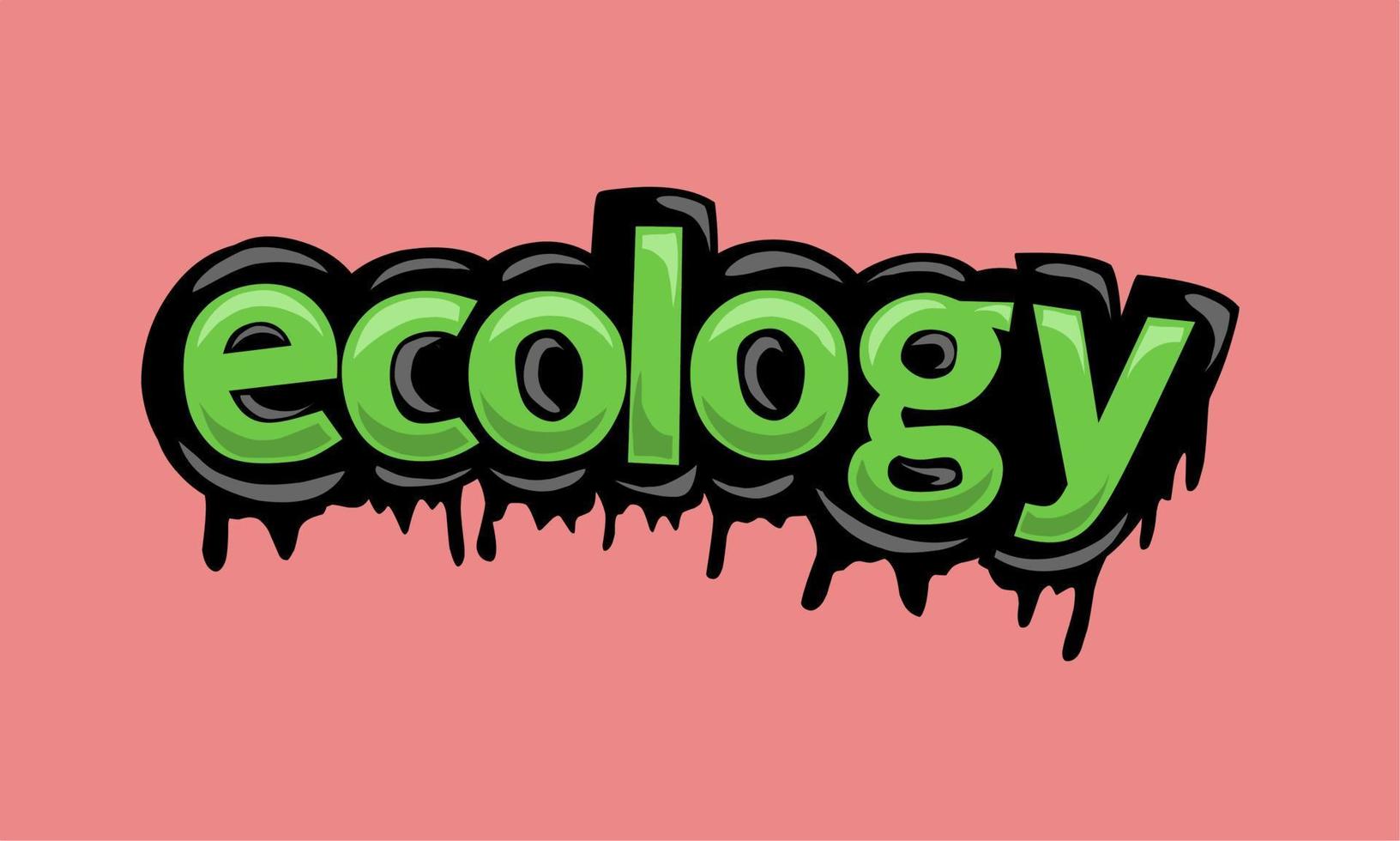 ECOLOGY writing graffiti design on a white background vector