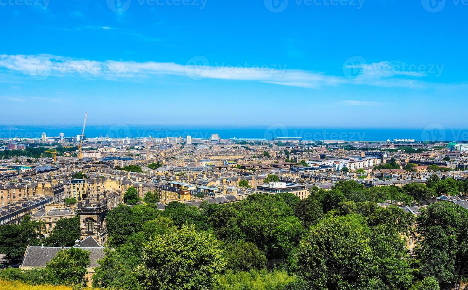 HDR Aerial view of Edinburgh from Calton Hill photo