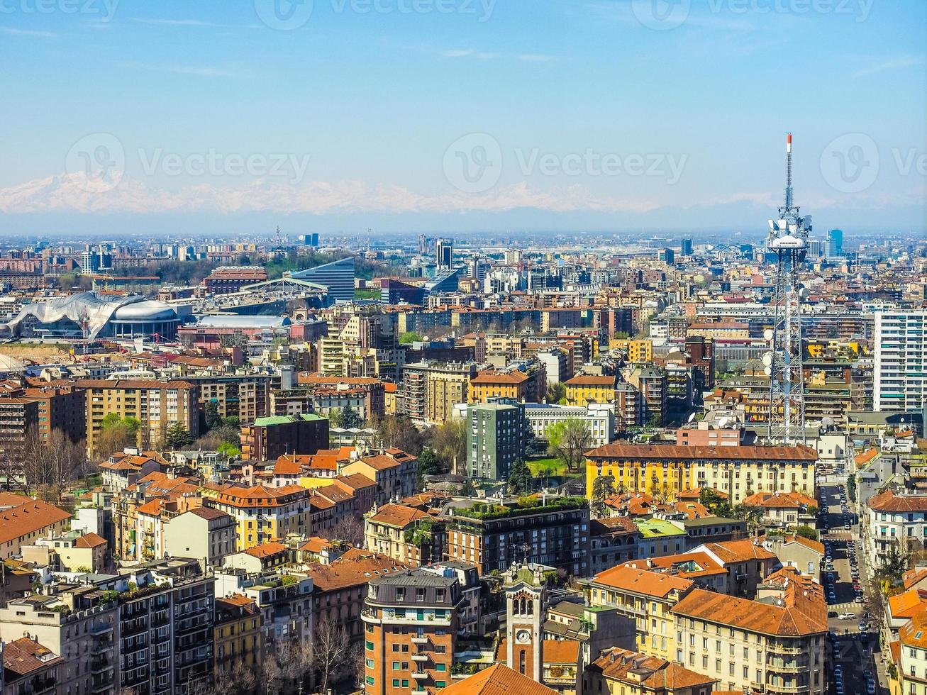HDR Milan aerial view photo
