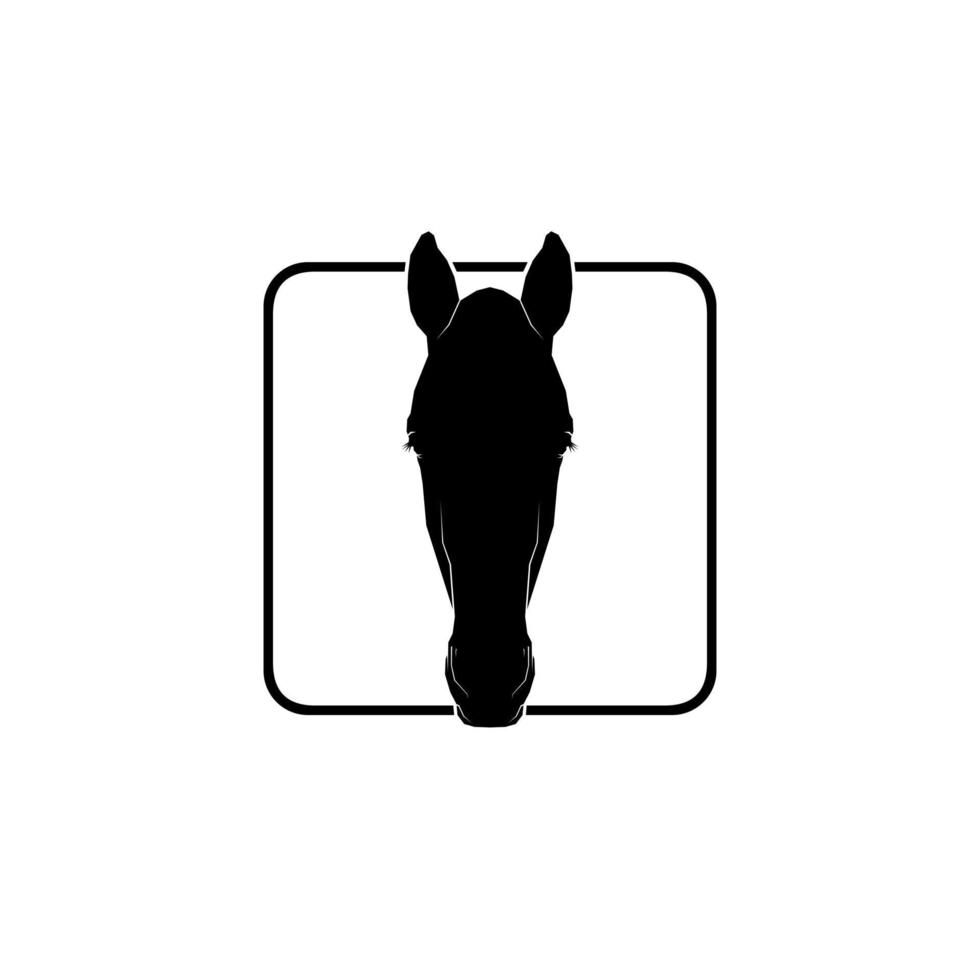 Horse Head Silhouette for Logo, Icon-Symbol, Pictogram or Graphic Design Element. Vector Illustration