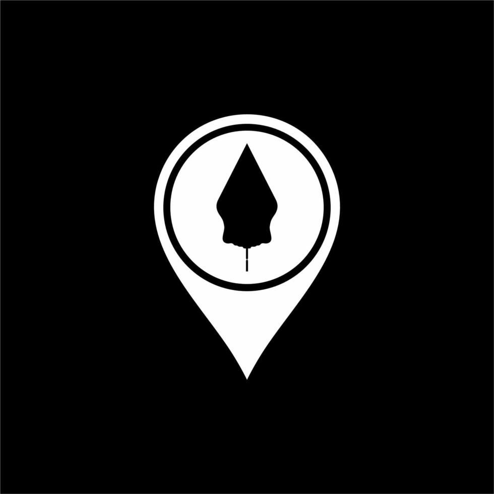 'Gunungan Wayang' and Location Icon Symbol for Icon Symbol for Javanese Cultural and Art Center Place Location. Vector Illustration