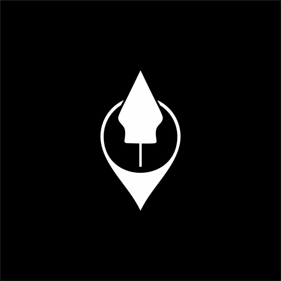 'Gunungan Wayang' and Location Icon Symbol for Icon Symbol for Javanese Cultural and Art Center Place Location. Vector Illustration