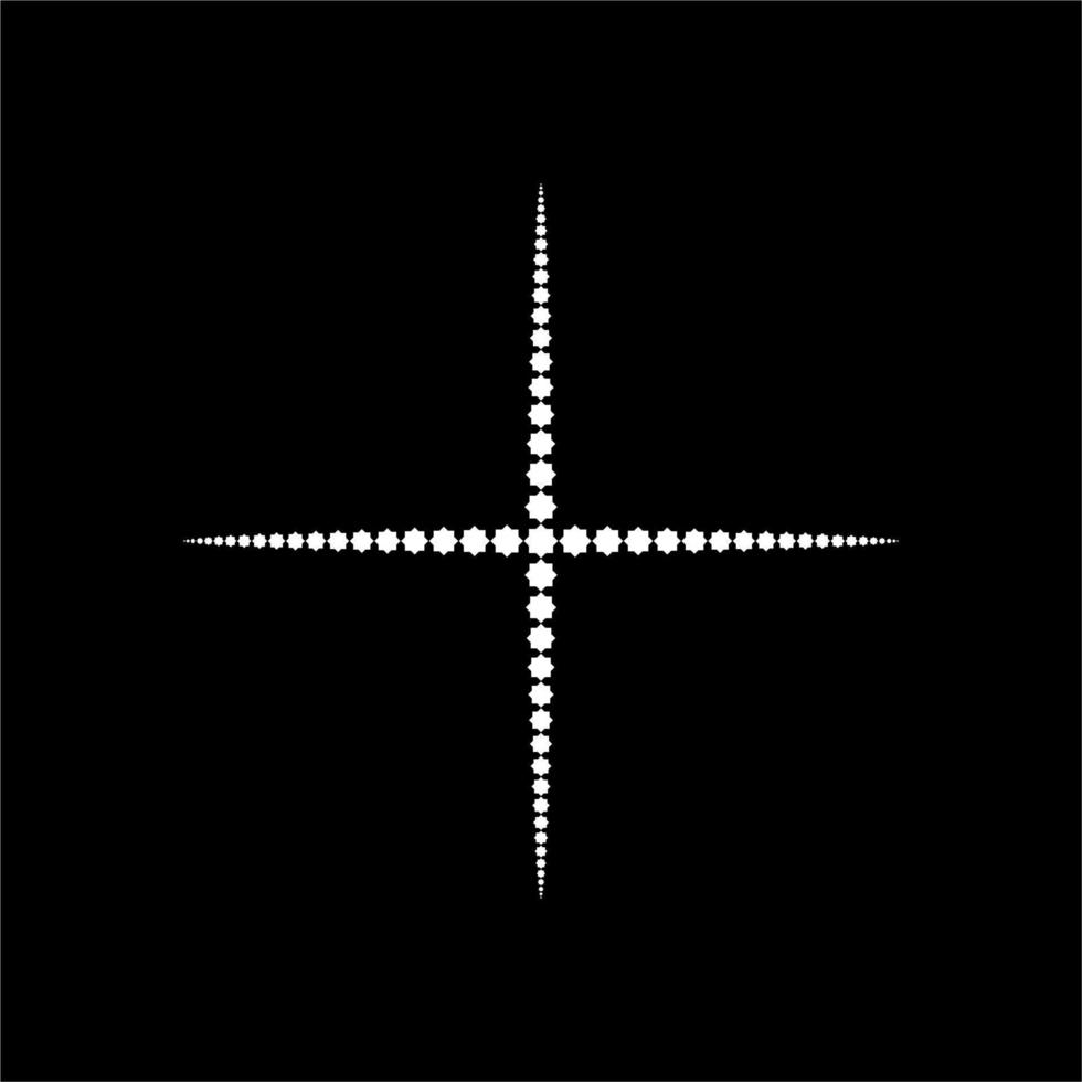 Star Shape Made from Eight Point Star Composition. Vector Illustration
