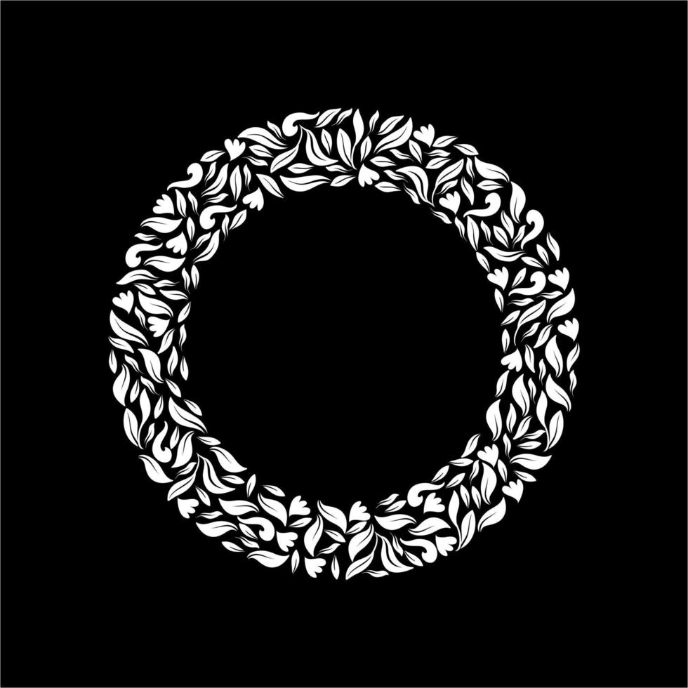 hoja, imagen orgánica, forma de círculo de composición floral para elementos ornamentales, decorativos o de diseño gráfico. ilustración vectorial vector