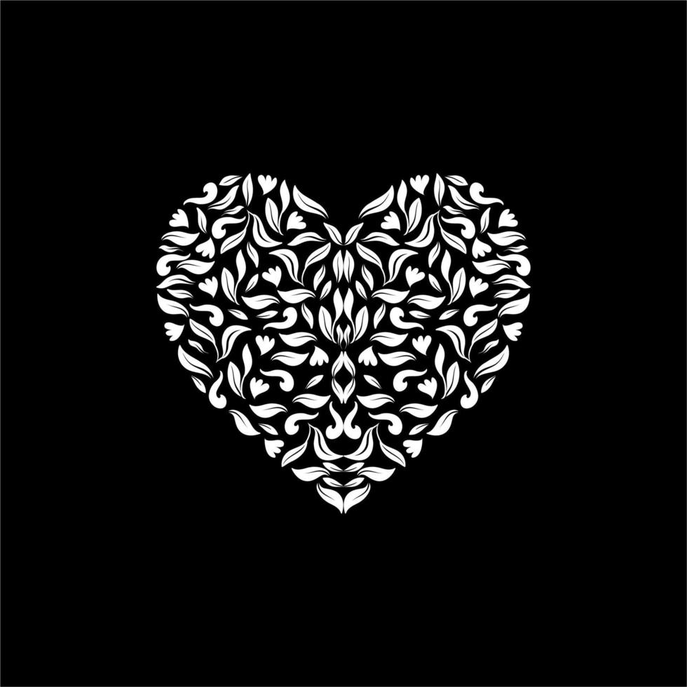 Ornamental Heart Shape for Wedding Invitation or Valentines Day or for Decoration, Ornate or Graphic Design Element. Vector Illustration