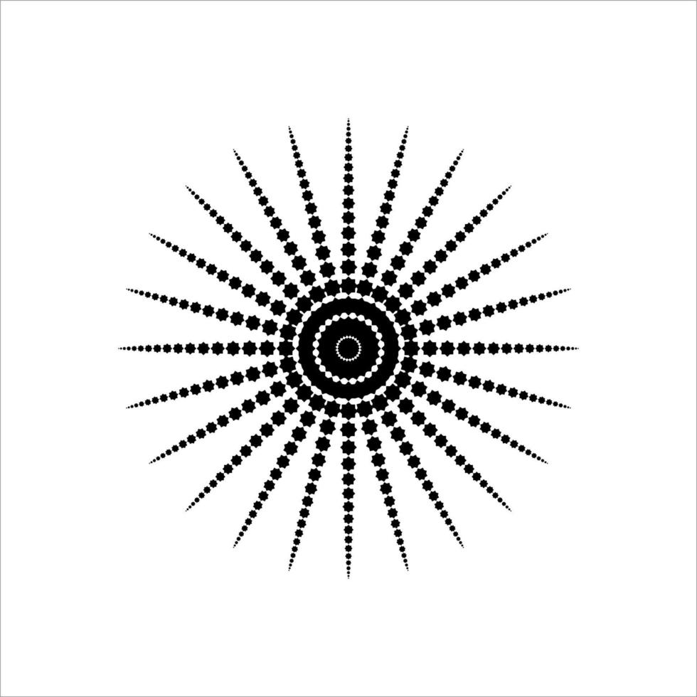 mandala, forma de círculo hecha de forma de estrella de ocho puntas. ilustración vectorial vector