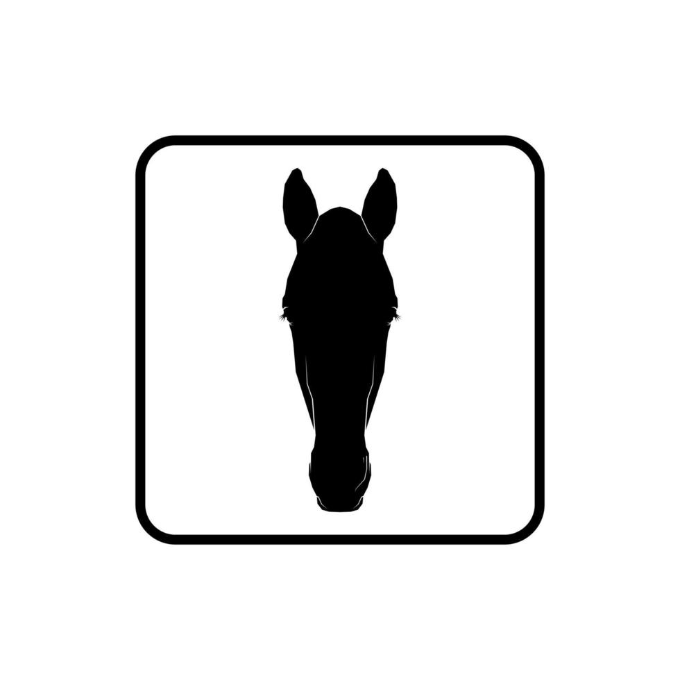 Horse Head Silhouette for Logo, Icon-Symbol, Pictogram or Graphic Design Element. Vector Illustration