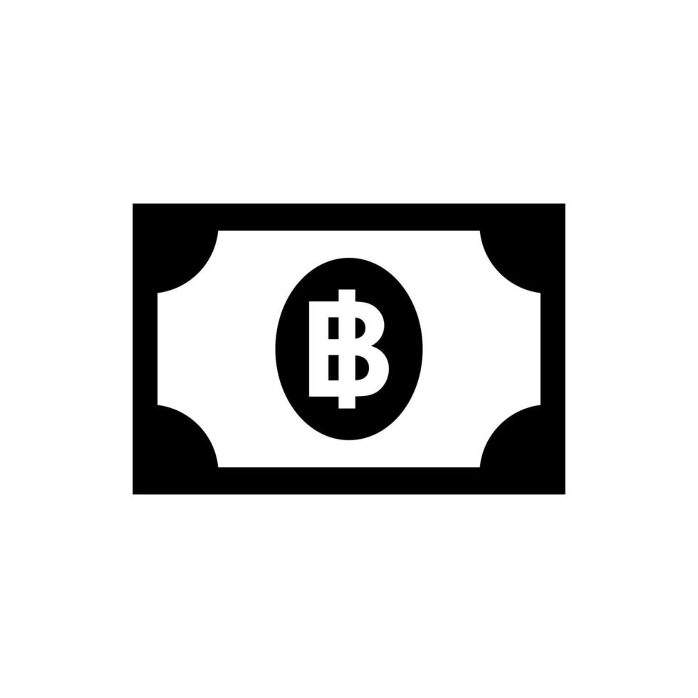 Thailand Currency Icon Symbol, THB, Baht Money Paper. Vector Illustration