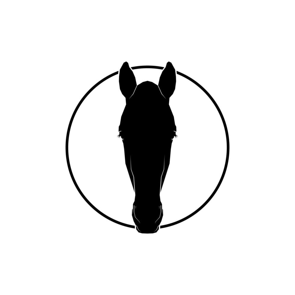 Horse Head Silhouette for Logo, Icon-Symbol, Pictogram or Graphic Design Element. Vector Illustration