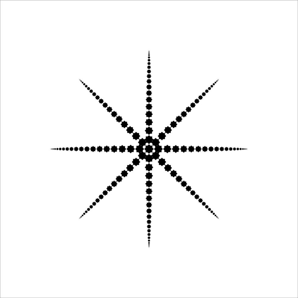 Star Shape Made from Eight Point Star Composition. Vector Illustration