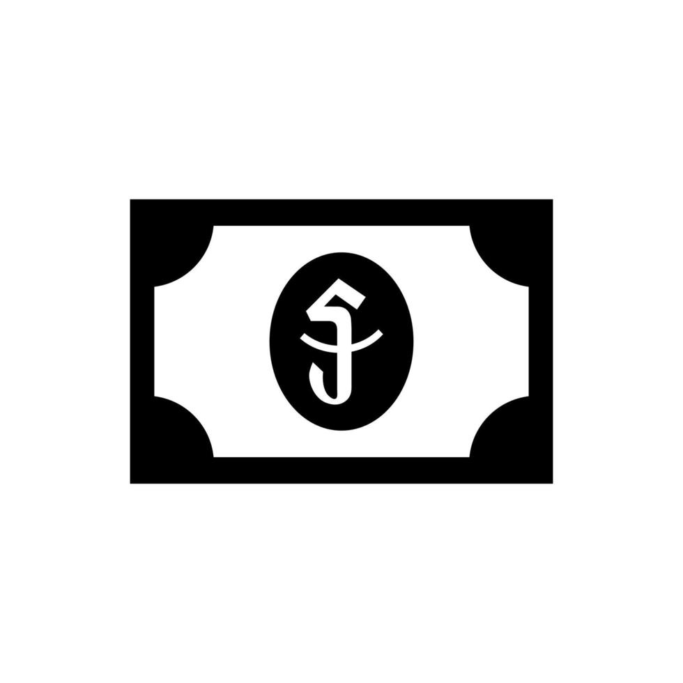 Cambodia Currency Icon Symbol, KHR, Riel Money Paper. Vector Illustration
