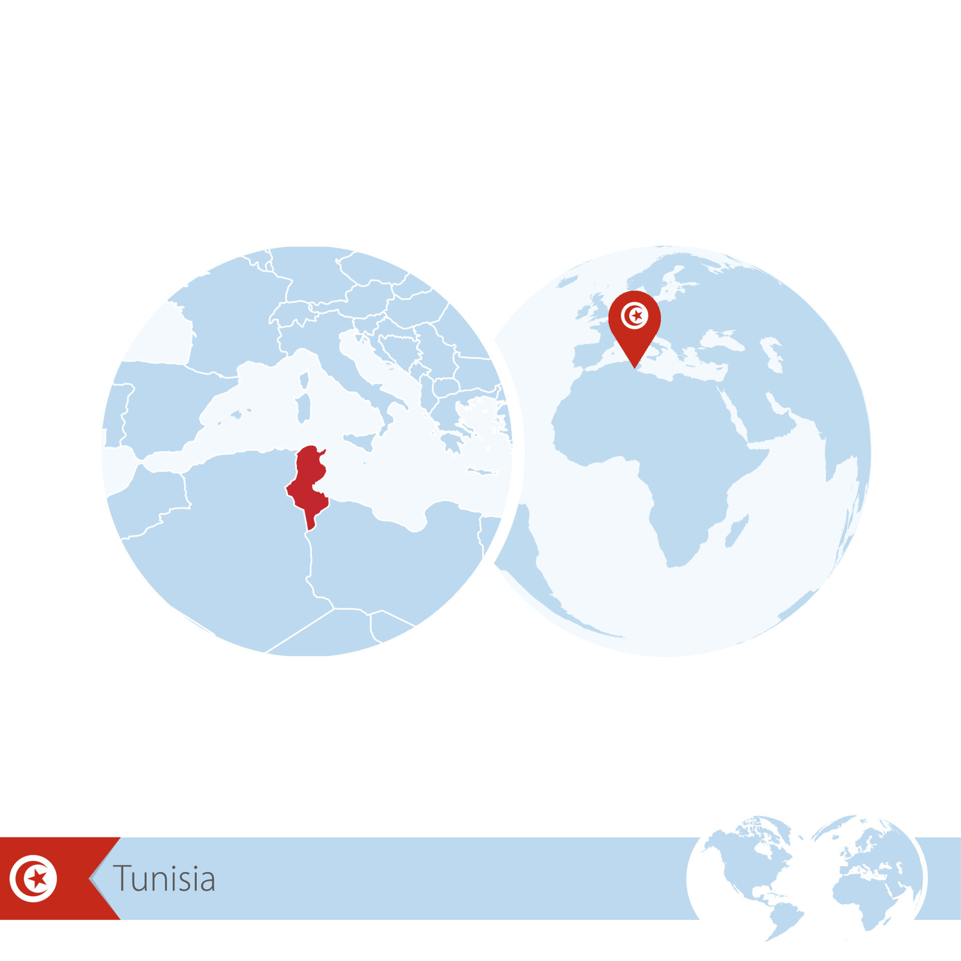Tunisia On World Globe With Flag And Regional Map Of Tunisia 9281552 Tunisia On World Globe With Flag And Regional Map Of Tunisia Vector