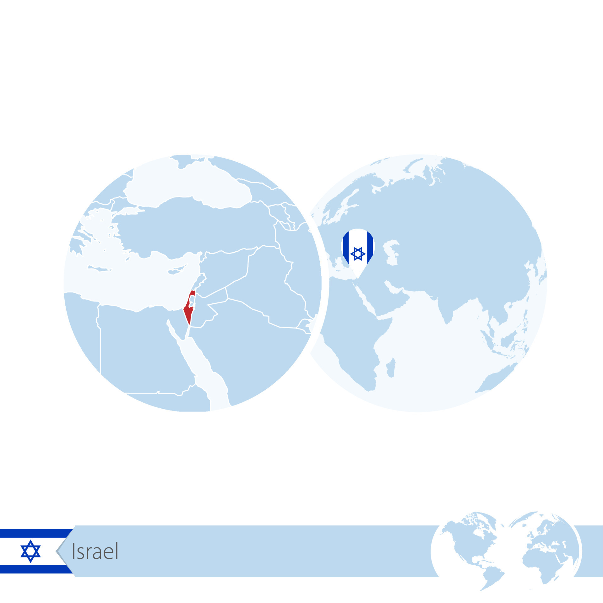 Israel On World Globe With Flag And Regional Map Of Israel 9281644 Israel On World Globe With Flag And Regional Map Of Israel Vector 