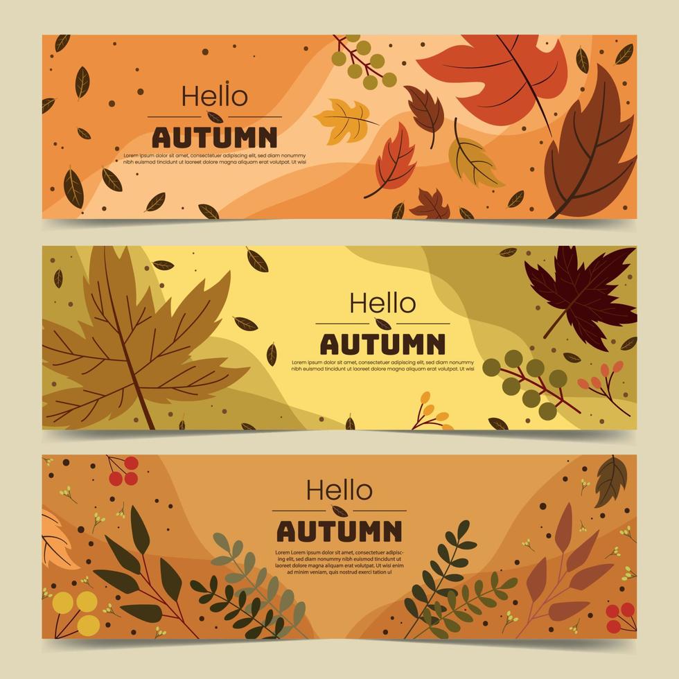 Autumn Fall Floral Banner vector