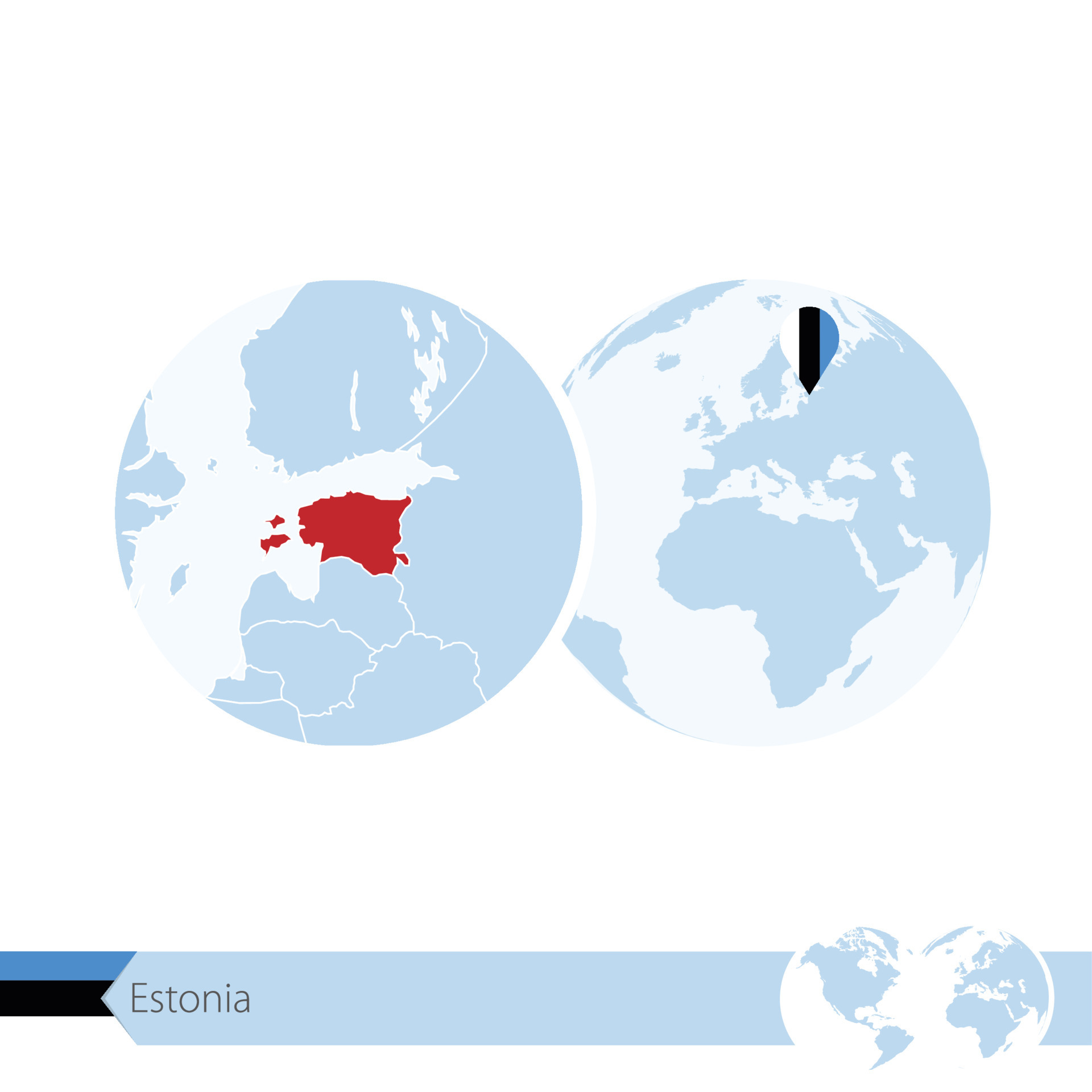 Estonia On World Globe With Flag And Regional Map Of Estonia 9281664 Estonia On World Globe With Flag And Regional Map Of Estonia Vector