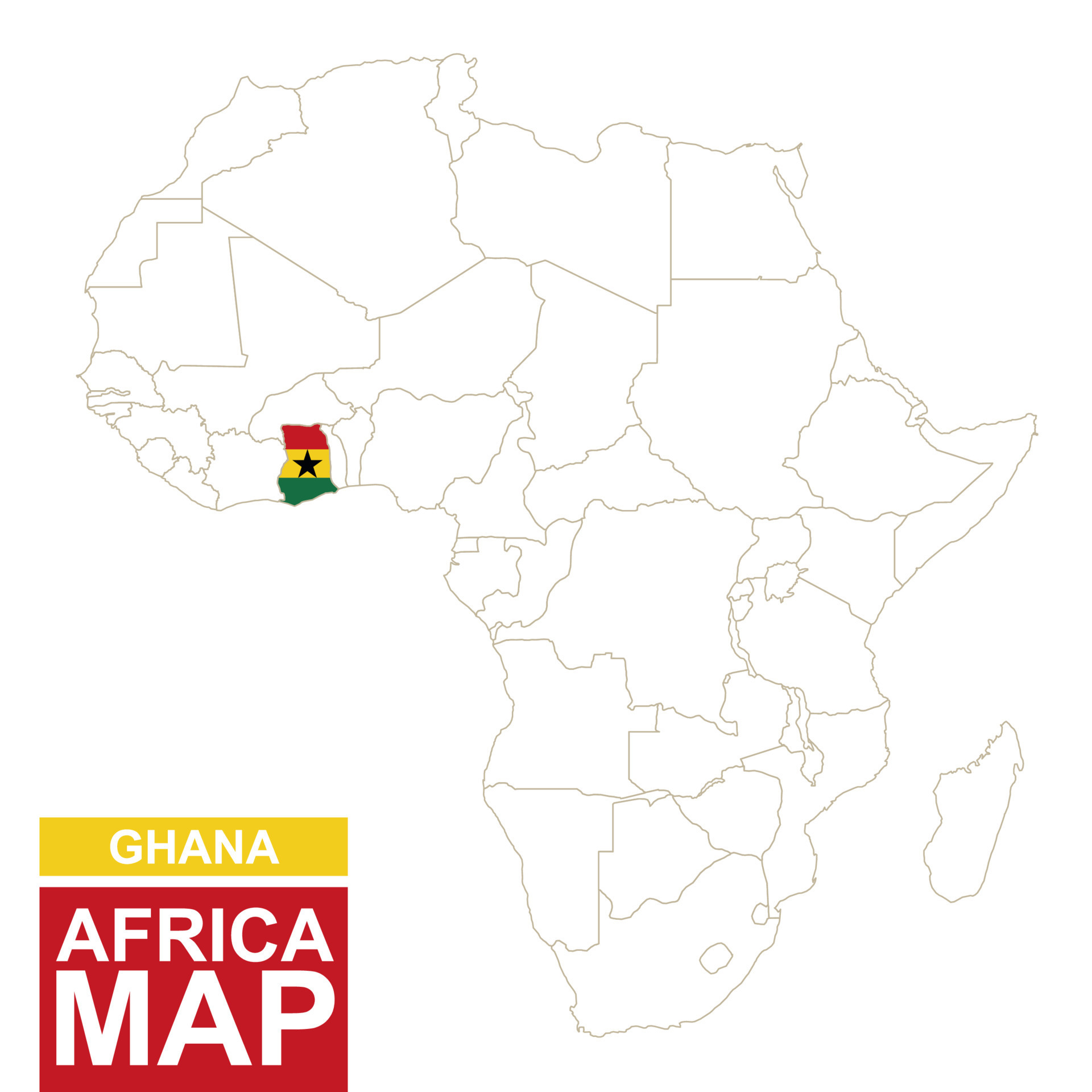 Africa Contoured Map With Highlighted Ghana 9281691 Vector Art At Vecteezy Africa Contoured Map With Highlighted Ghana Vector 