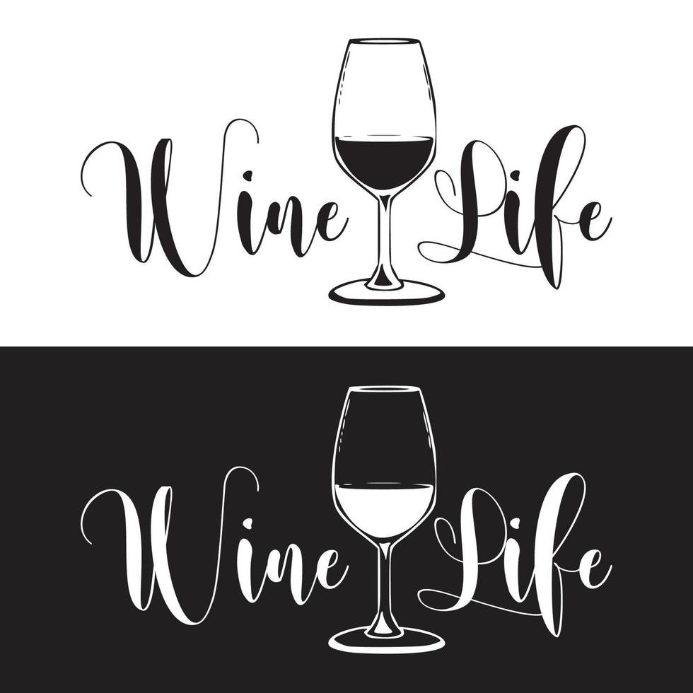 tipografía de vino para diseño de camisetas, diseño de tazas y proyecto de impresión vector