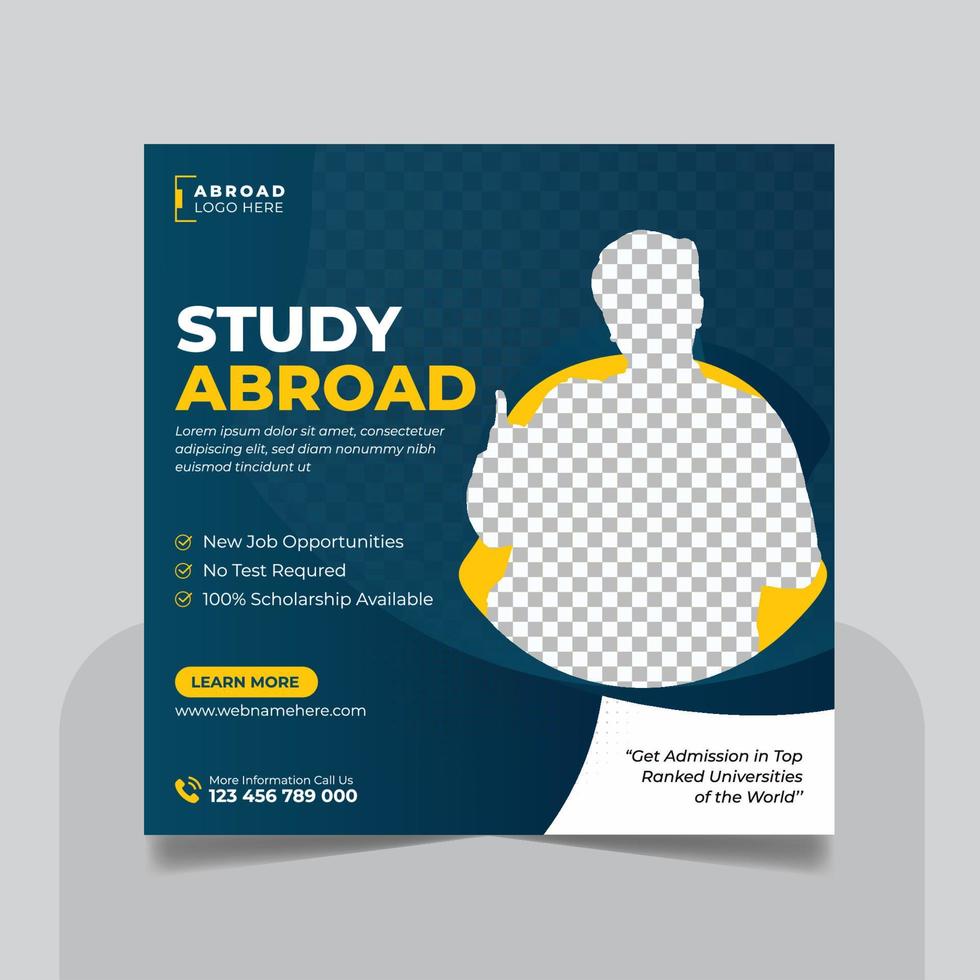 Study abroad social media post or higher education social media 