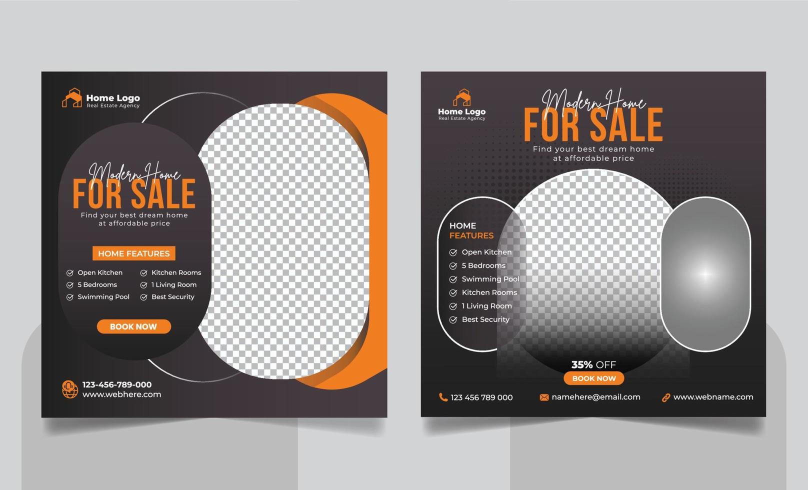 Real Estate Property Social Media Post or Modern Home Sale Social Media Promotion Square Flyer Web Banner Design Template vector