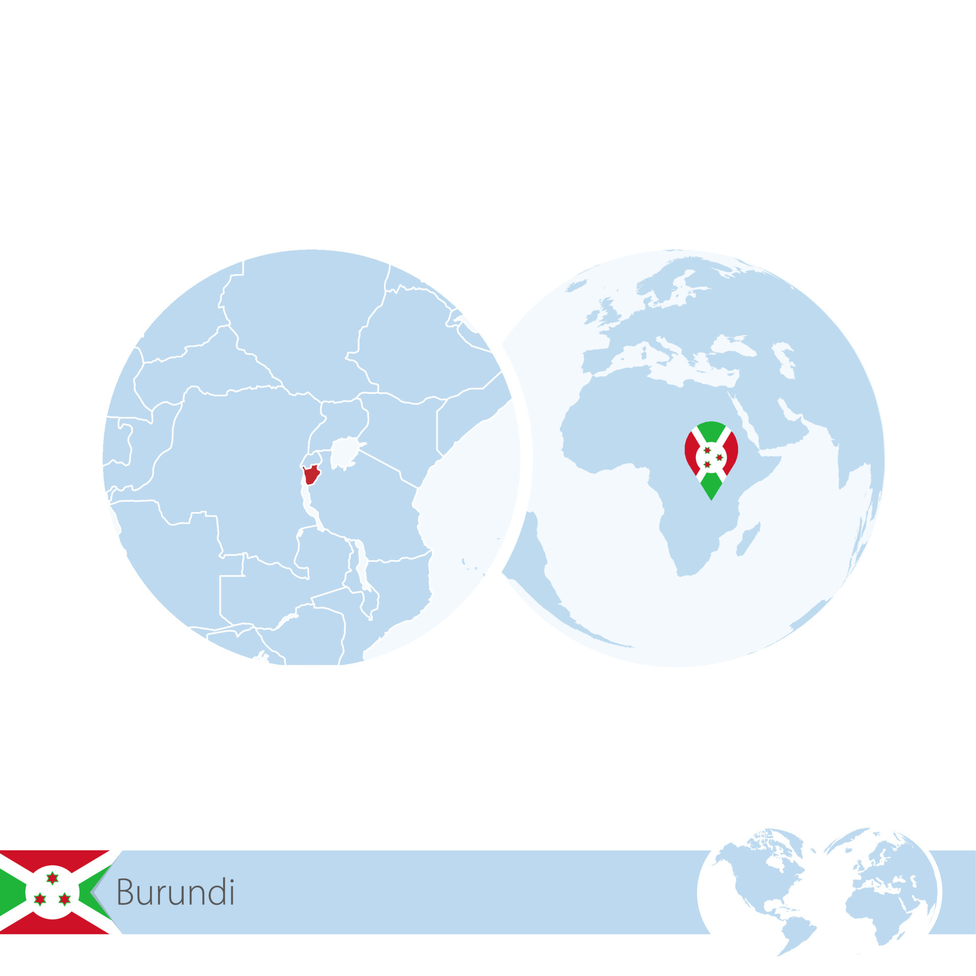 Burundi On World Globe With Flag And Regional Map Of Burundi 9282160 Burundi On World Globe With Flag And Regional Map Of Burundi Vector 