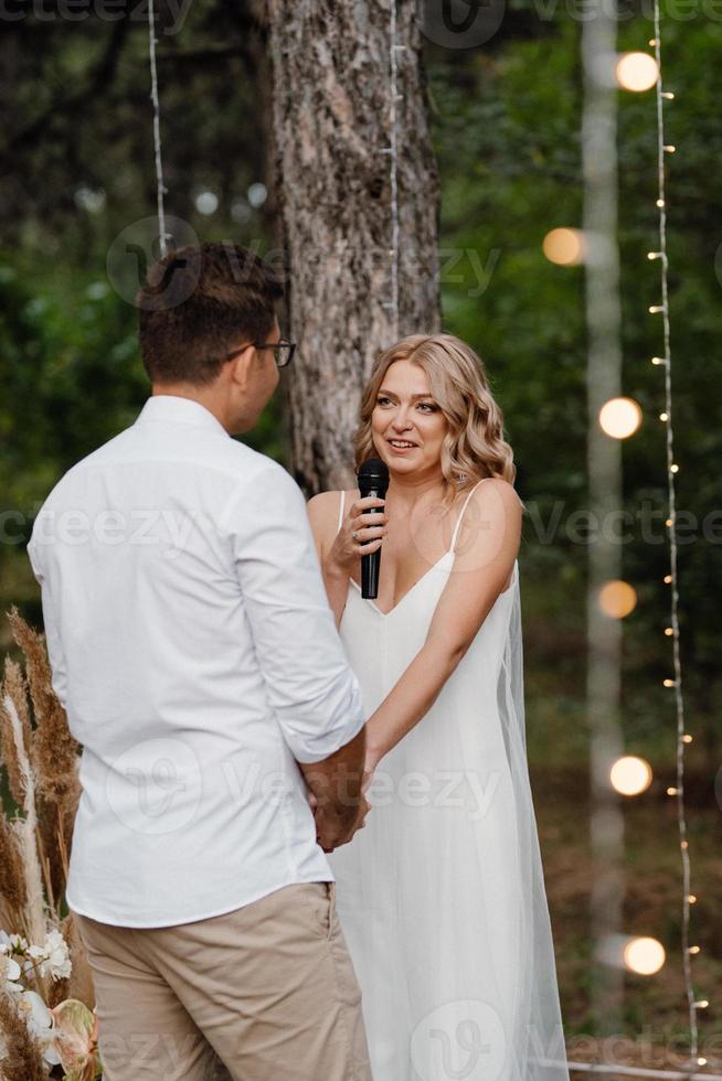 wedding ceremony of the marriage of a guy and a girl photo