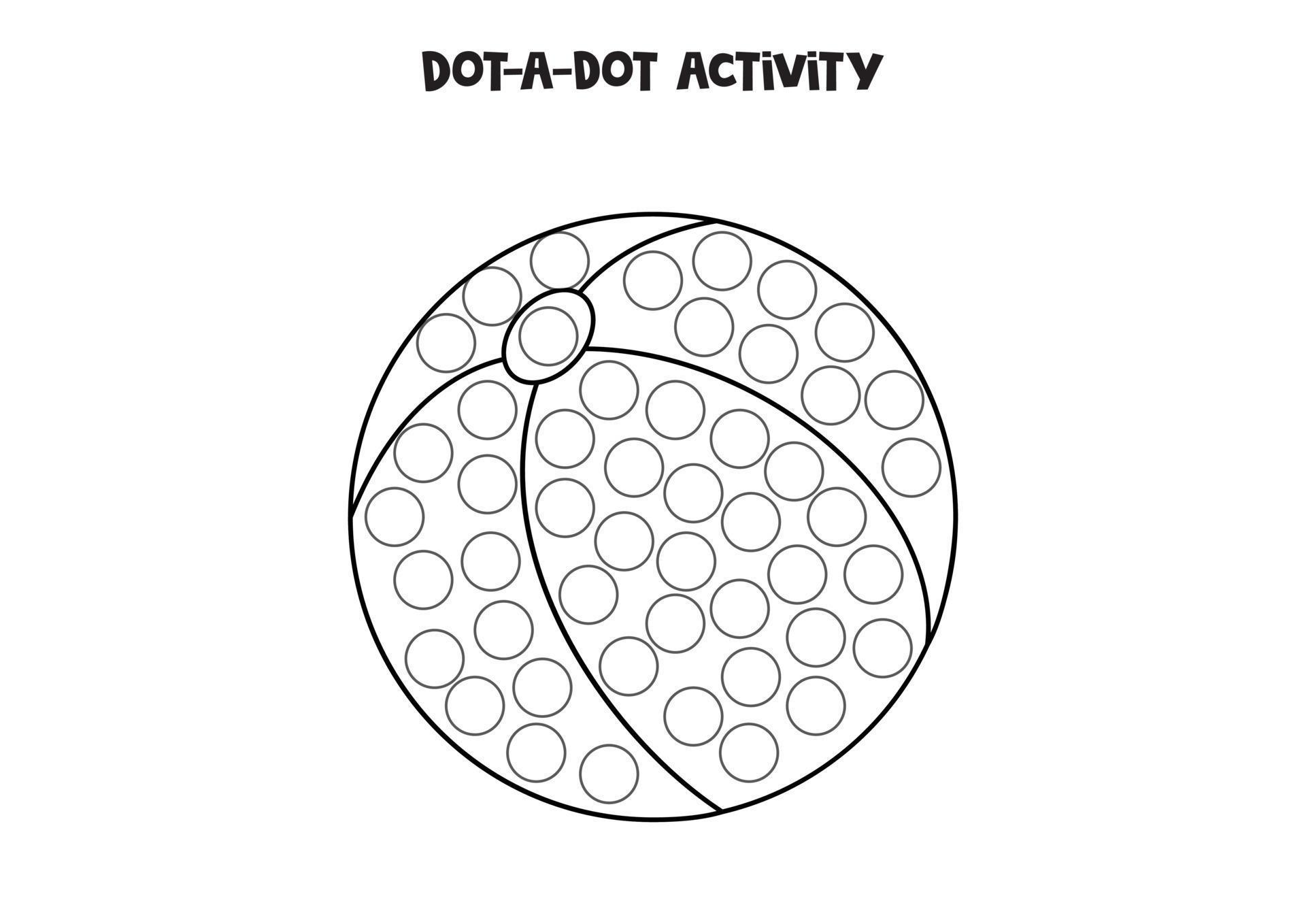 Dot a dot game for preschool kids. Toy ball. 9282255 Vector Art at Vecteezy