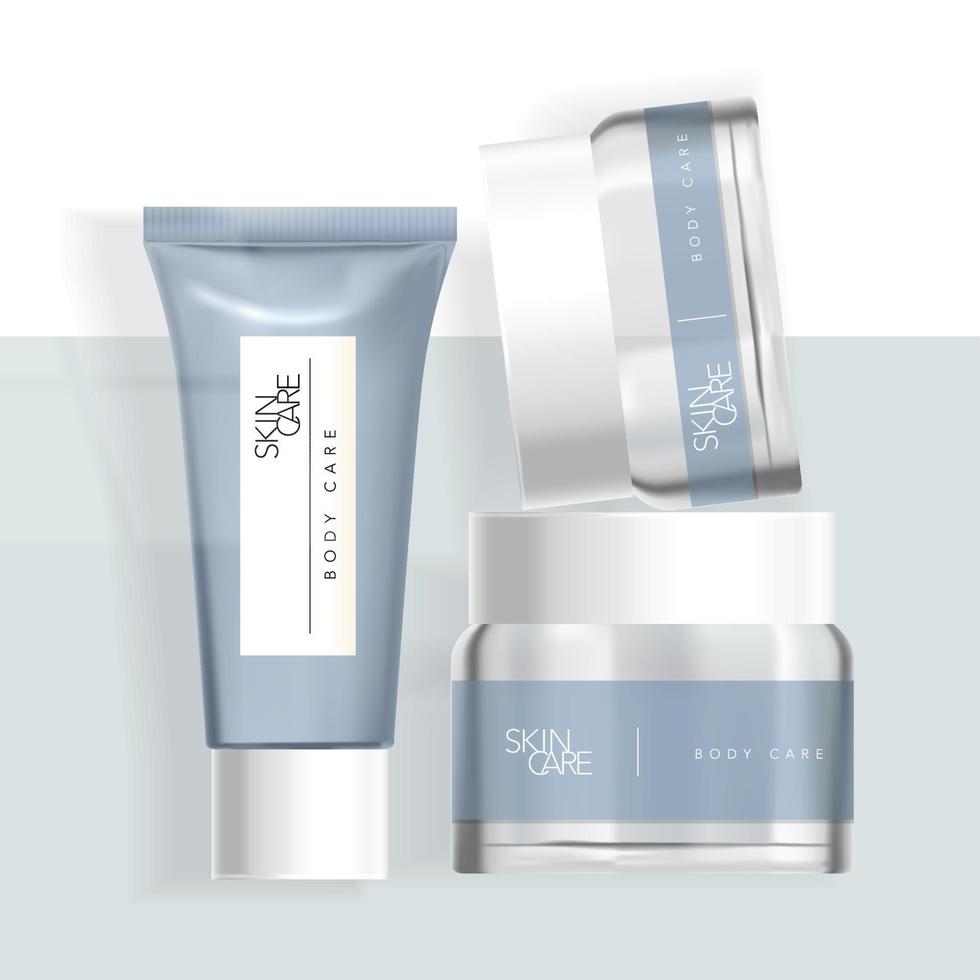 Vector Skincare Cosmetics Beauty Healthcare Tube and Jar Packaging