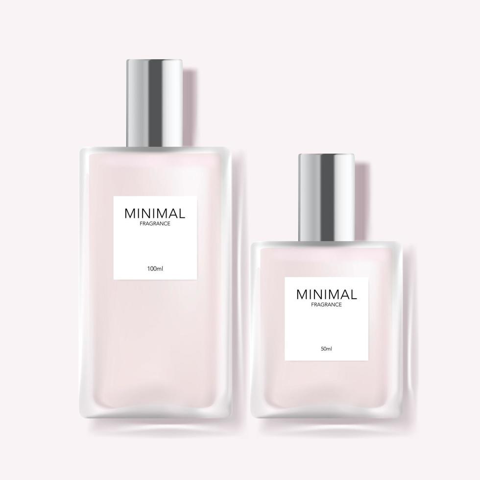 Minimal Fragrance Bottle Illustration with Metallic Cap vector