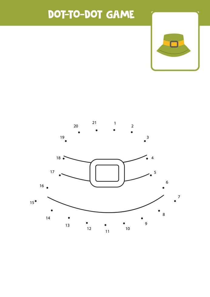 Connect the dots game with camping hat. vector