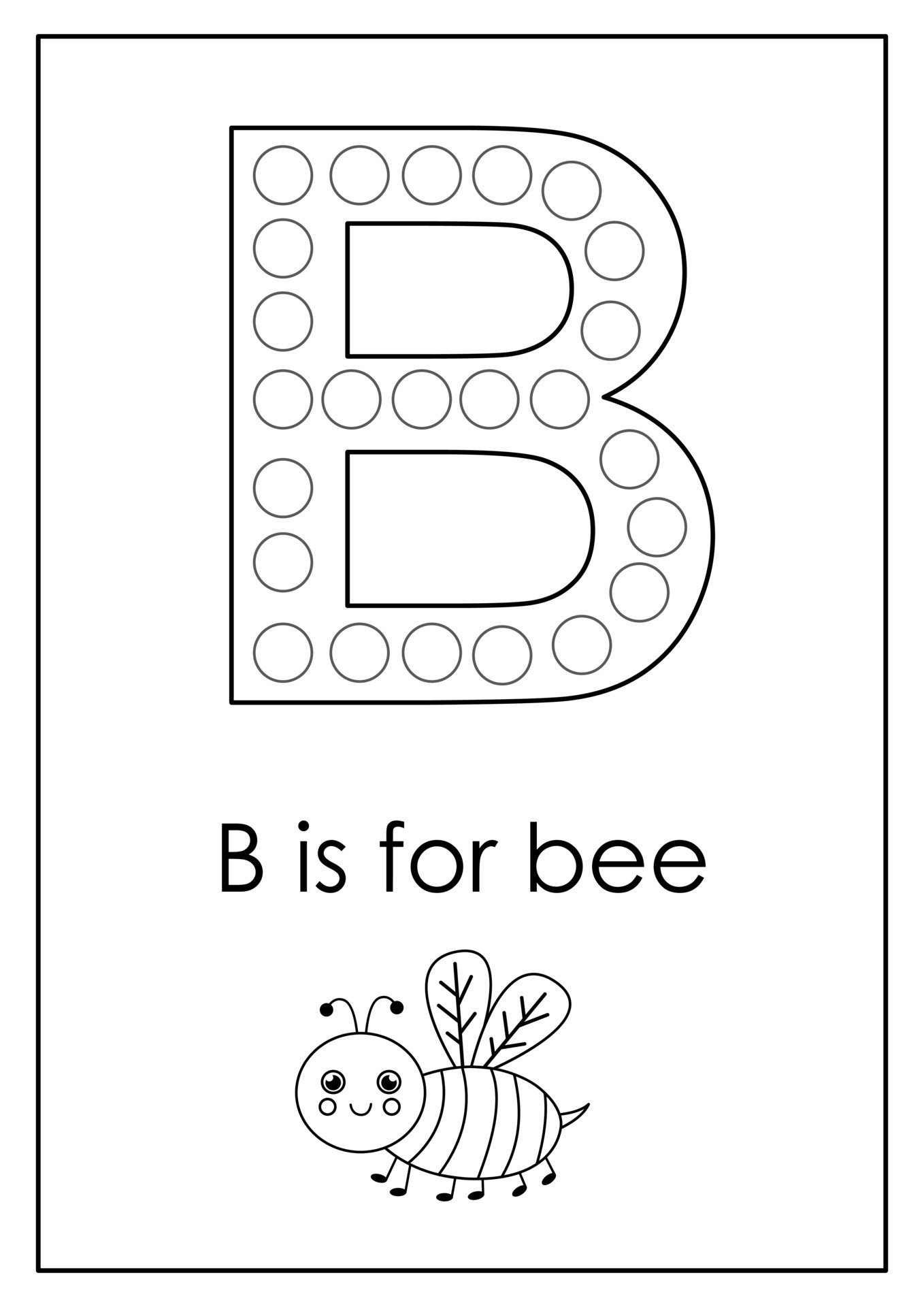Learning English alphabet for kids. Letter B. Dot marker activity