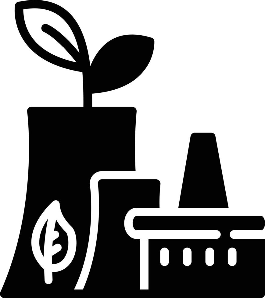 icono de glifo de planta de energía vector