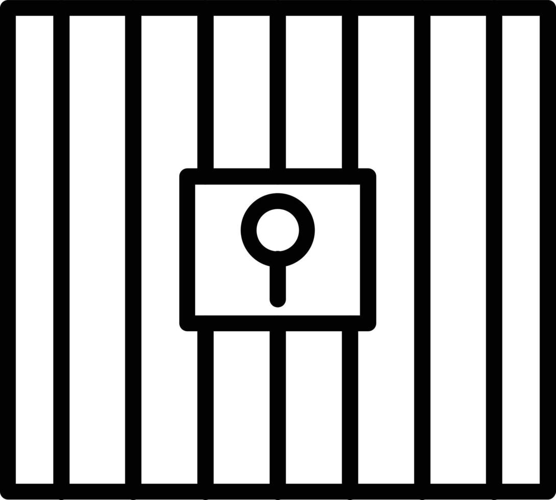 icono de línea de vector de cárcel