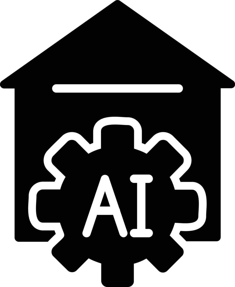 AI Glyph Icon vector