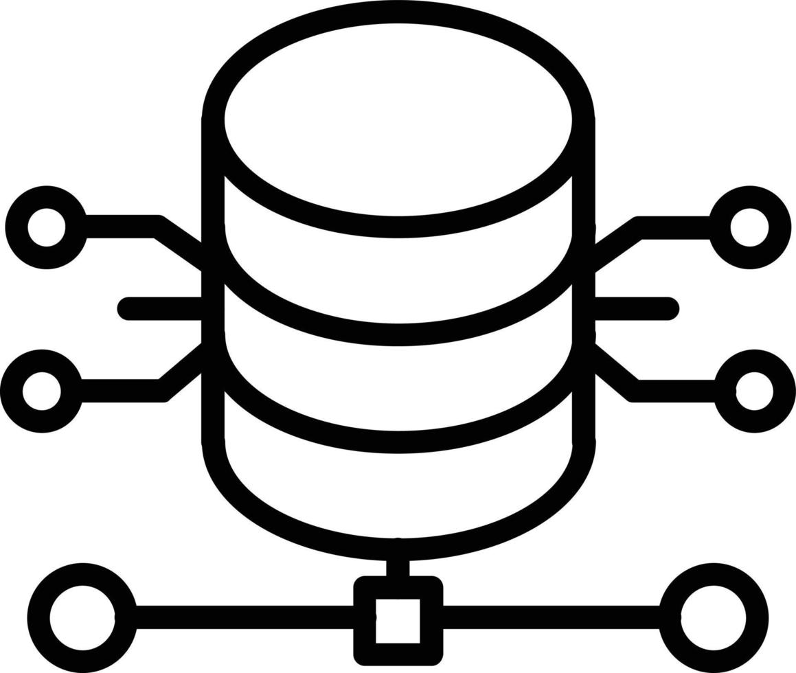 icono de línea de vector de base de datos