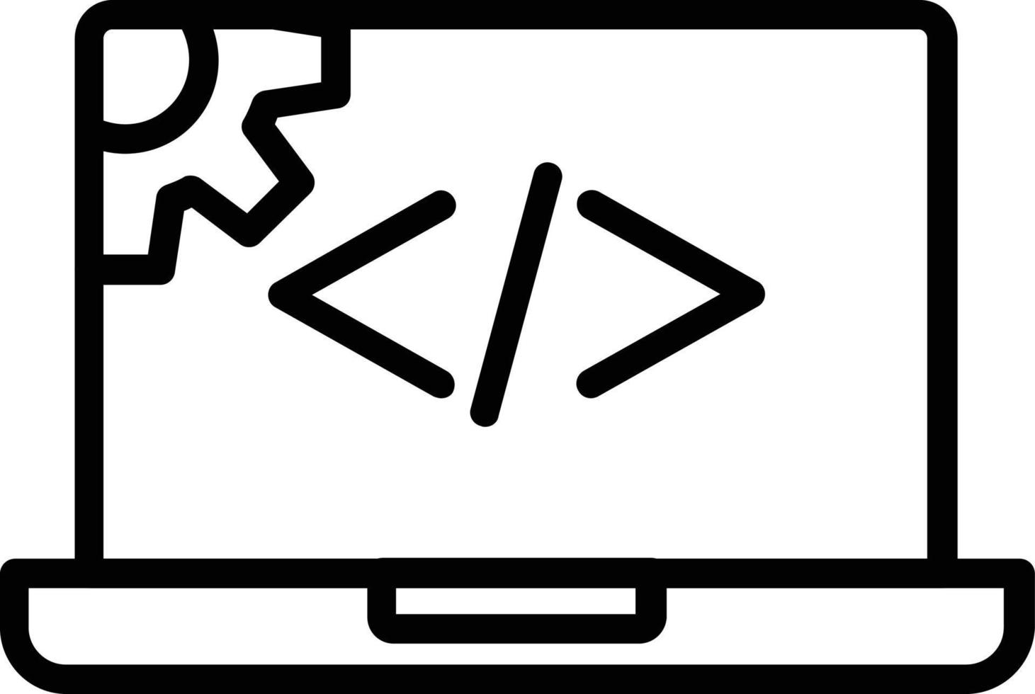 icono de línea de vector de desarrollo web