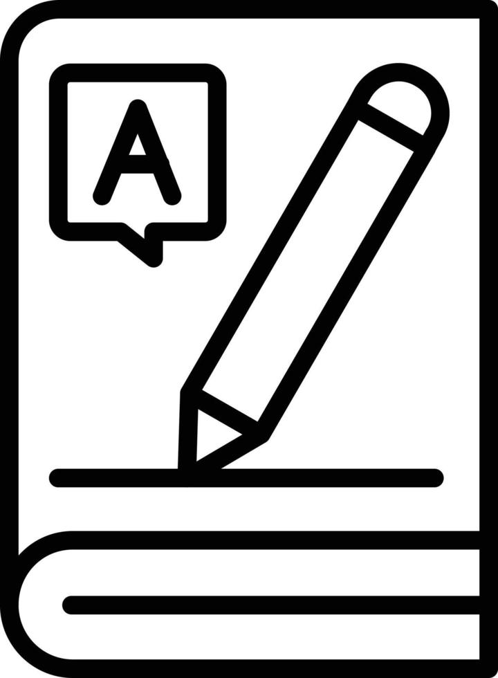 icono de línea de vector de cuaderno