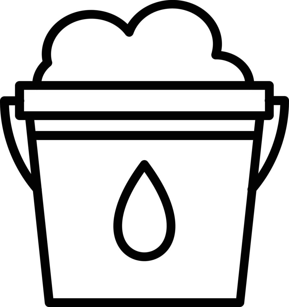 Water Bucket Vector Line Icon