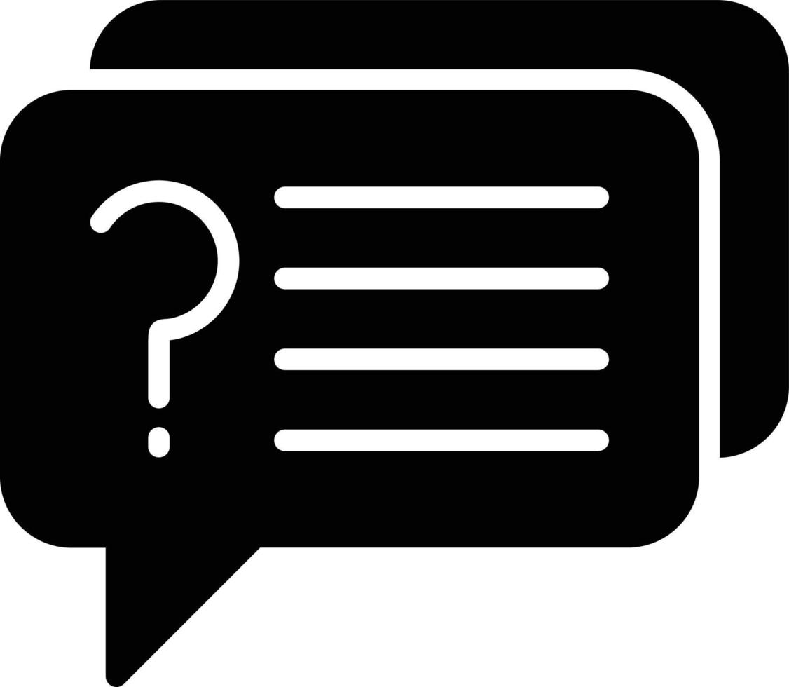 Question Glyph Vector Icon
